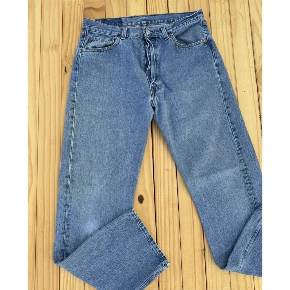 Vtg‎ 90s Levi's Jeans 501-0115 XX Button Fly USA Made Mens Size 34/32 Light Wash